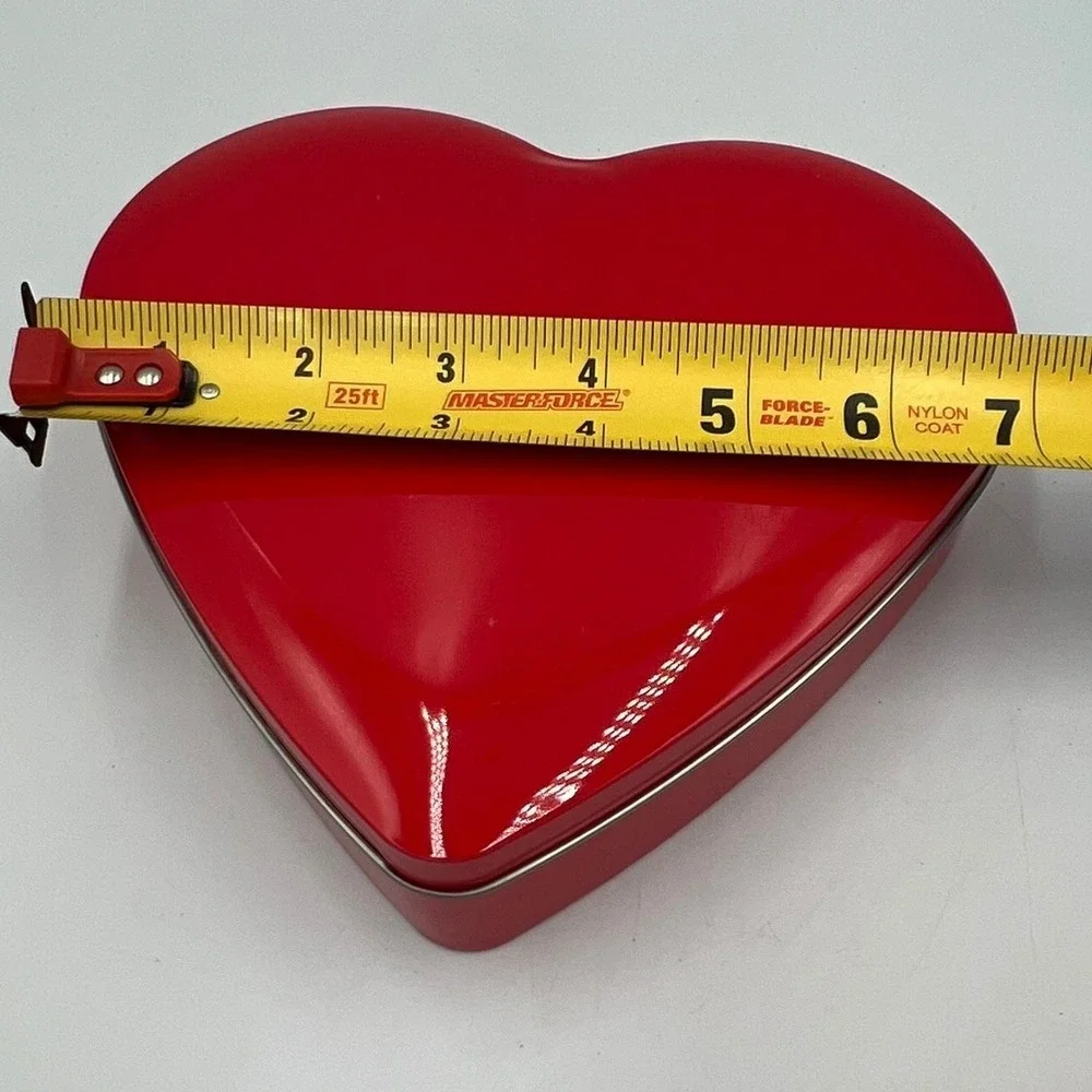 Heart Shaped Metal Tins Set of 2 Red NWOT Glossy Lovecore Gift